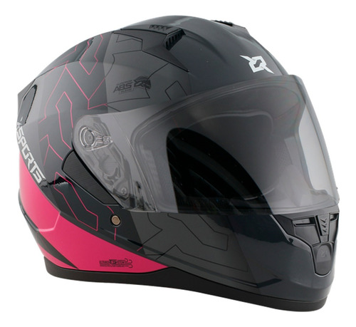 Casco Integral X Sports M67 Xpider Gris Rosa