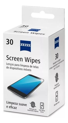 Screen Wipes Zeiss C/30 Lenços P/ Limpeza - Corona Vírus