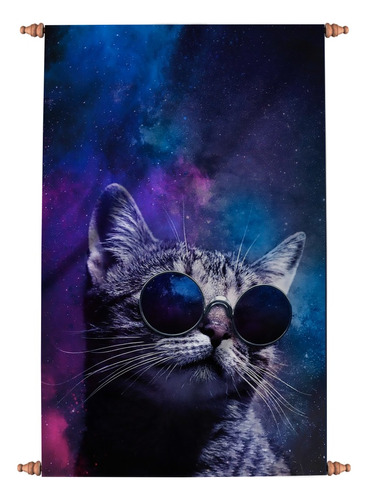 Tapiz De Pared 60x80 Esotérico Boho Mod Cosmic Cat