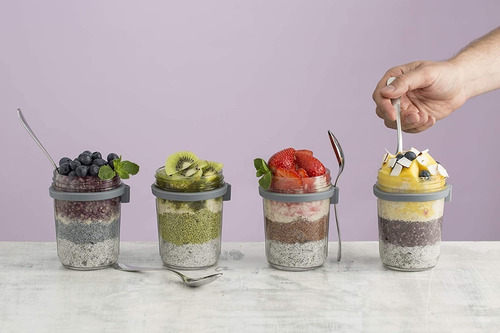 Frasco De Vidrio Con Tapa Y Cuchara 350 Ml Kilner Color Transparente