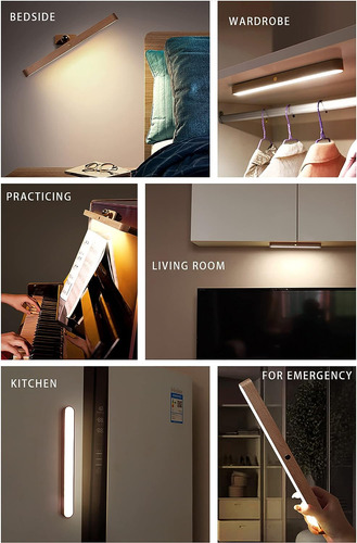 Lámpara De Pared Led De Madera, Giratoria De 360° Y Magnétic