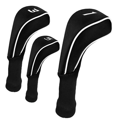 3 Unids/set De Fundas Para Cabeza De Palo De Golf, Negro