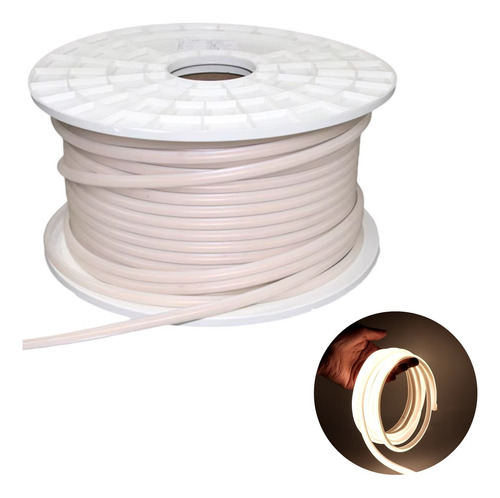 Fita Led Cob 14w 7 Metros 110v Ip65 4000k Neutra + Conector