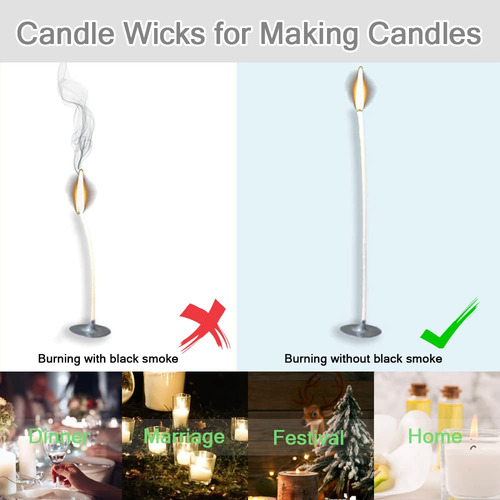 Pábilos Encerados Mecha De Vela 100 Uds Con Wick Tabs 3 Cm