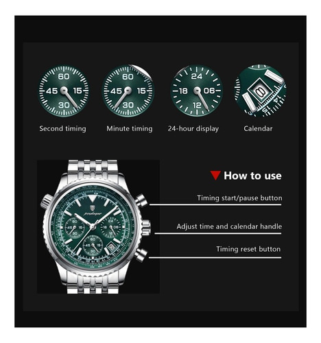 Reloj Deportivo De Cuarzo Para Hombre Acero Inoxidable