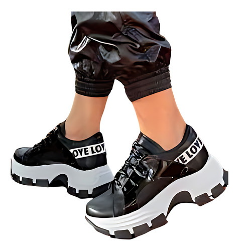 Zapatilla Mujer Plataforma Sneakers Love Urbana Liviana