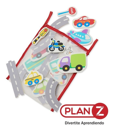 Imagen 1 de 9 de Juguete Agua Bebes Autos Goma Eva Bolsa Red Infantil Niños