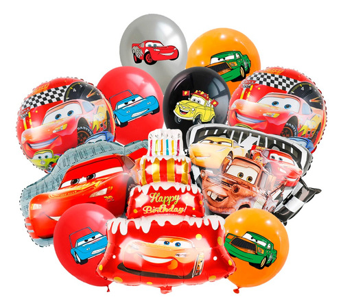 InBoxxarty 21pcs Globos para Decorar Fiestas de Cumpleaños de Cars