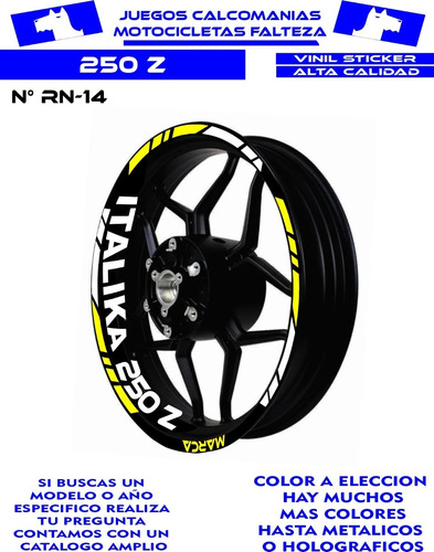 Calcomanias Stickers Rines Italika 250z 250 Z Reflejantes