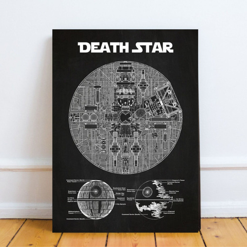 Cuadros Modernos Star Wars 27x42cm Death Star 