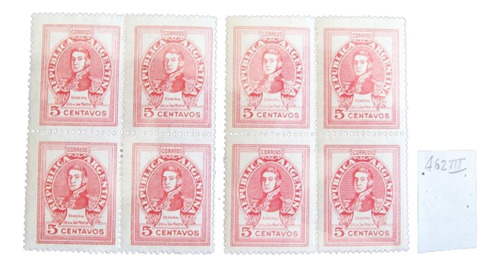 Argentina - Lote 4 Bloques X 4 Gj 871/878 Mint L0501