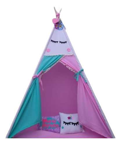Tipi Teepee Casita Tienda Infantil Unicornio Con Nombre Cama