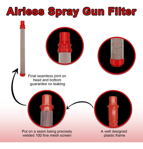 Filtro Para Pistola De Pintar Airless Mesh200 Alta Pres 5u