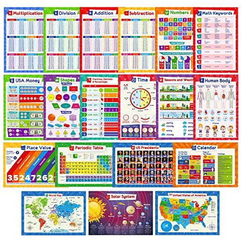 19 Educational Posters For Kids Multiplication Chart Ta...