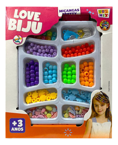 Kit Miçangas Coloridas Pulseirinha Bijuteria Colar Infantil