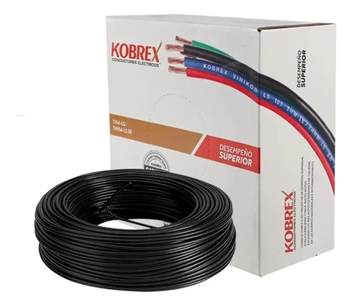 Cable Kobrex 100 Mts. Cal. 10 100% Cobre Thw-ls/thhw-ls Color de la cubierta Negro