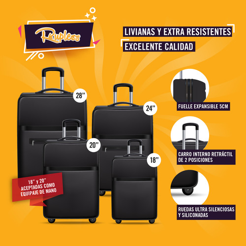 Imagen 7 de 10 de Valija Unicross Carry On Chica 18 Pul Cabina Balija Maleta
