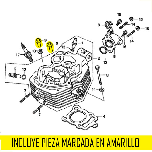 Tuerca Tornillo Tapa Cilindro Para Honda Cg 125 Fan