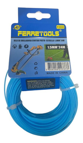 Hilo Para Cortar Pasto 1.5mm X 24mt Azul