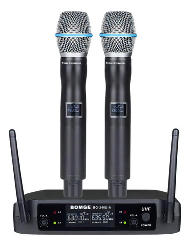 Bomge Uhf Metal Dual Handheld Micrófonos Y Sistemas Inalámbr