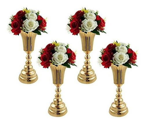 Ecom King Jarrón De Flores De Boda Con Trompeta De Metal, Ce