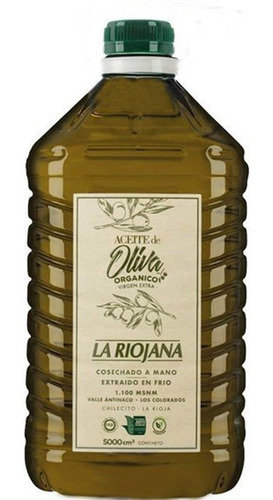 Imagen 1 de 1 de Aceite Oliva Organico Extra Virgen X 5 Litros La Riojana
