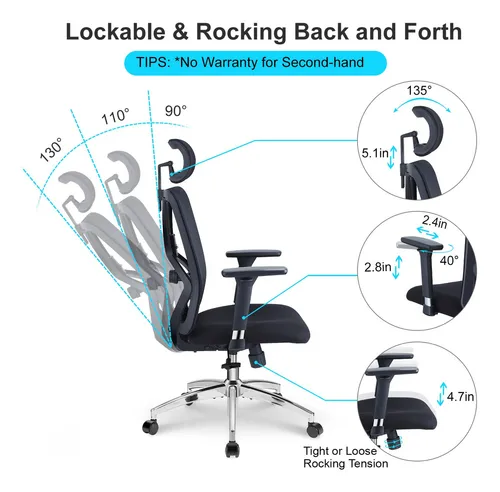 Ticova Silla De Oficina Ergonómica Silla De Escritorio