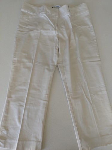 Pantalón Zara Pescador Bengalina Elastizada Natural Talle 38