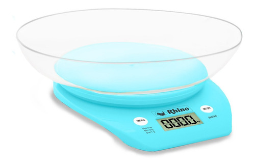 Báscula de cocina digital Rhino BACITA-5 pesa hasta 5kg turquesa