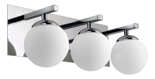 Aplique 3 Luces Elyn Cromo Globo Opal Apto Led G9 Deco