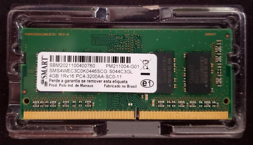 8gb (2x4gb) Memória Notebook Ddr4 3200mhz Sms4wec3c0k0446scg (Usado)
