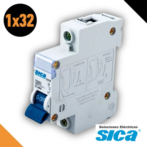 Llave Termica Termomagnetica Unipolar 1 X 32 Amp Sica 1x32a