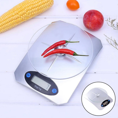 Imagen 8 de 10 de Pesa De Alimentos Pesa Para Cocina Pesa Cocina Digital 5 Kg