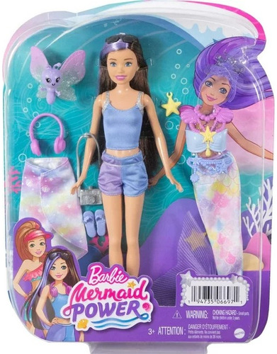 Barbie Mermaid Power Muñeca Skipper Sirena Juguete