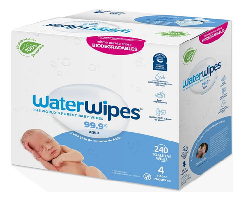 Waterwipes Toallitas Húmedas Para Bebé 4x60