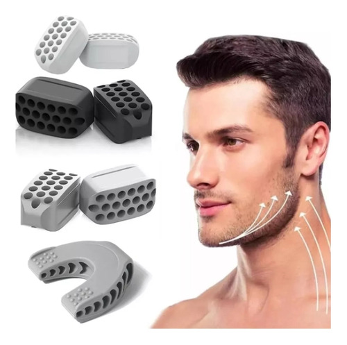 Ejercitadores Para Cara, Cuello Y Mandíbula masticador silicona blanco negra gris ejercicio 7pc