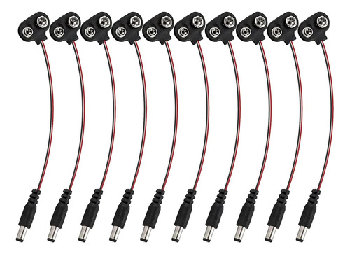 Conector Batería Dc 9v A Plug, Broche Pila Arduino 10 Piezas