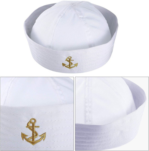 Boao 12 Pieces Halloween White Sailor Hat Captain Caps Yac 