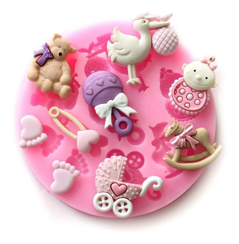 Molde De Silicon Fondant, Resina, Pasta, Baby Shower 