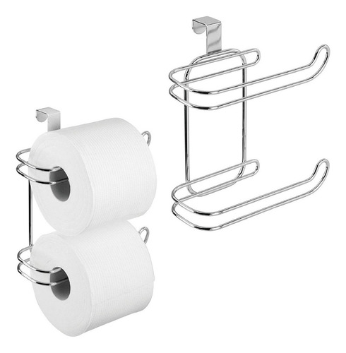Porta Papel Higienico Dos Rollos Acero Inox Para Estanque