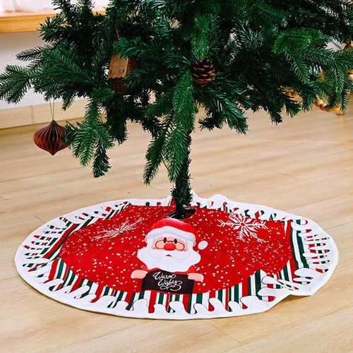 Falda De Árbol De Navidad T7 Con Tapa De Papá Noel Con Base