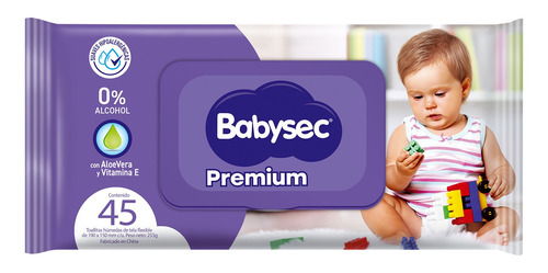 Imagen 2 de 2 de Toallas Húmedas Babysec Premium Pack 135 Un