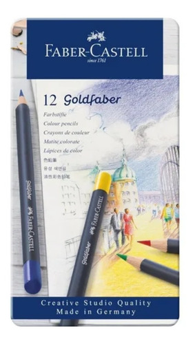 12 Lápices Colores Goldfaber Profesionales Faber Castell