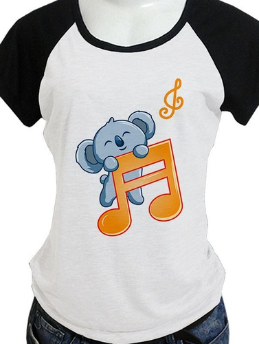 Camiseta Camisa Blusa Coala Musica Letra Fofo Estampa L1643