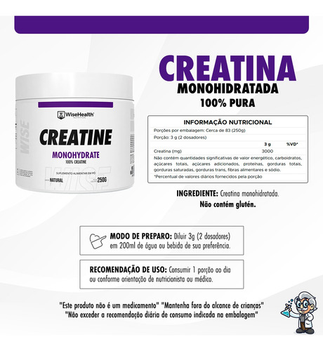 Kit Creatina 250g + Authentic Whey Chocolate 900g - Wise