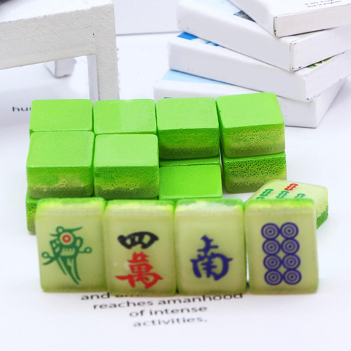 18 Piezas Mini Mahjong Llavero Colgante Clave Colgante Verde