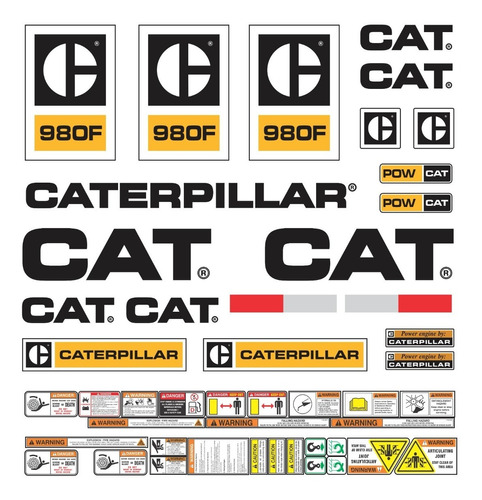 Calcomanías Para  Caterpillar 980f Standard, Tipo Original
