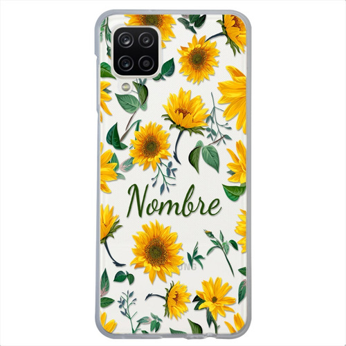 Funda Galaxy Girasoles Personalizada Con Tu Nombre