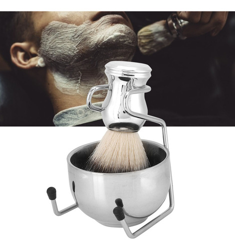A Brocha De Afeitar De Acero Inoxidable Soap Bowl, Soporte