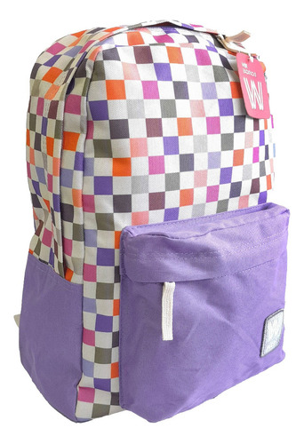 Mochila Urbana Cuadros 16 Pulgadas, De Espalda, Wabro, 13023 Color Multicolor